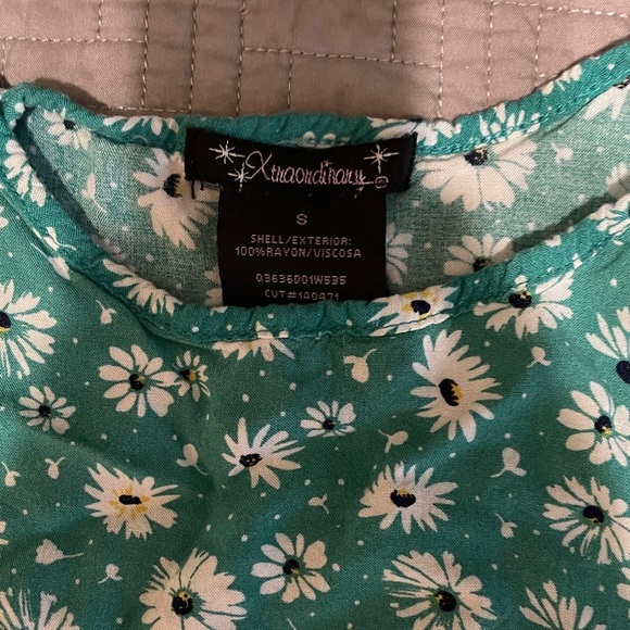 Xtraordinary Teal Floral Kids Dress - Picture 2 of 4
